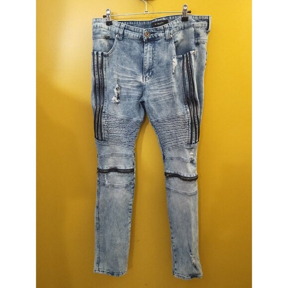 M. Society Moto Jeans Size 36 x 32 - Picture 1 of 4